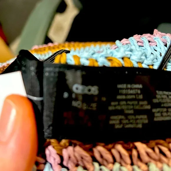 COPY - NWT ASOS Design Straw Bucket Hat- Unisex- Brown/Tan/Light Blue- OSFM - Picture 4 of 5